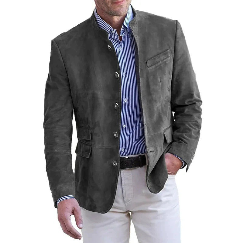 Men's Classic Suede-Style Button Jacket🤵