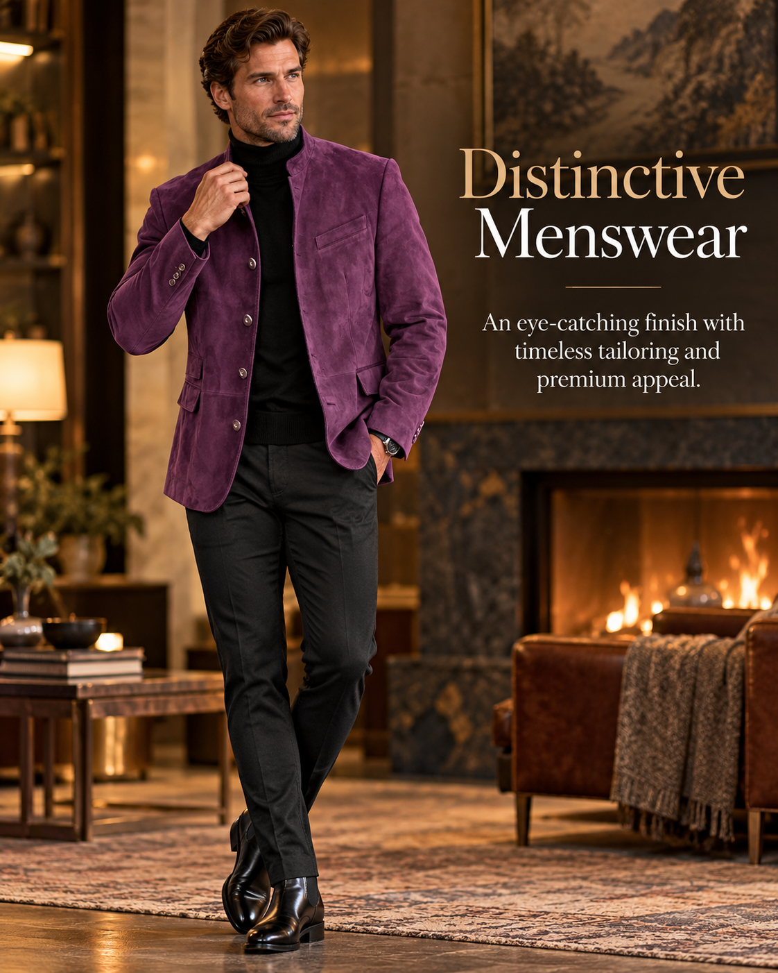 Men's Classic Suede-Style Button Jacket🤵