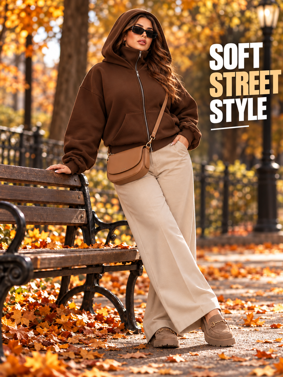 Women's 2-in-1 Double-Hood Zip-Up Hoodie – Oversized Streetwear Jacket
