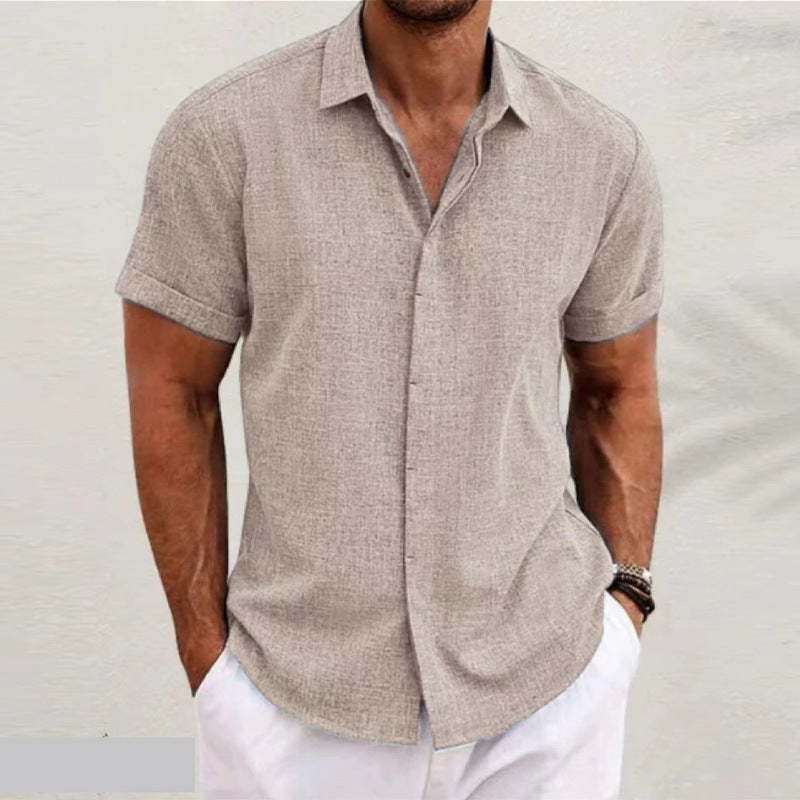 🔥 Men’s Premium Textured Linen Short-Sleeve Shirt