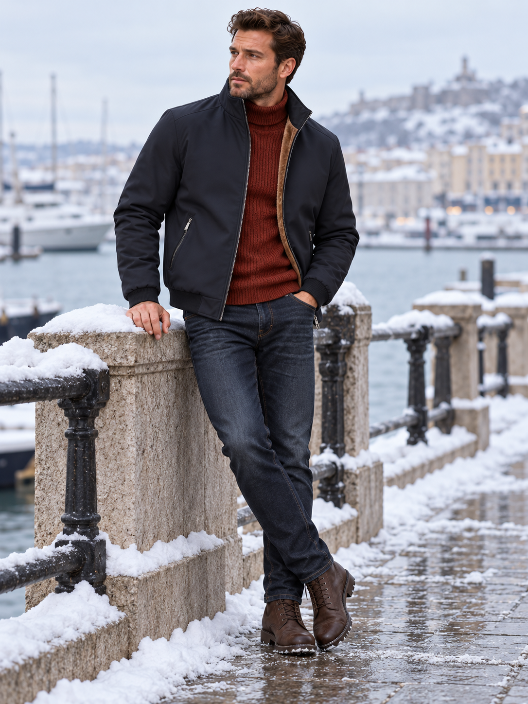 Men’s Winter Fleece Lined Stand Collar Jacket | Warm & Windproof❄️