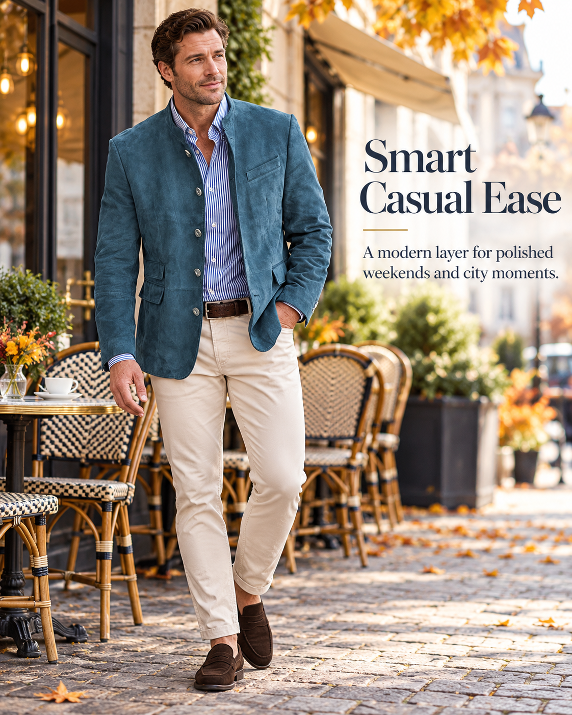 Men's Classic Suede-Style Button Jacket🤵