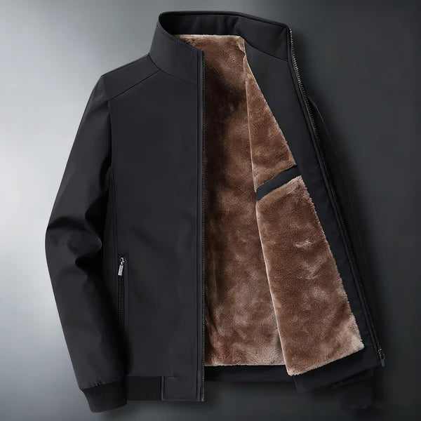 Men’s Winter Fleece Lined Stand Collar Jacket | Warm & Windproof❄️