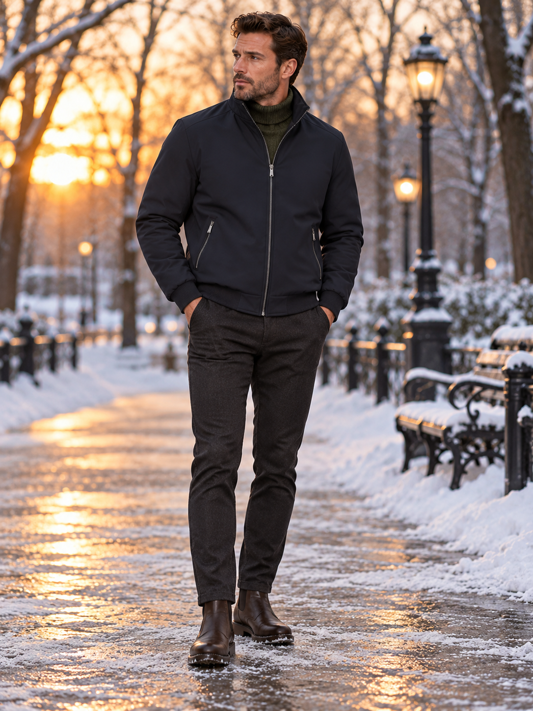 Men’s Winter Fleece Lined Stand Collar Jacket | Warm & Windproof❄️