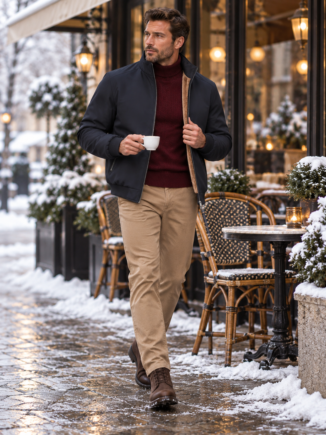 Men’s Winter Fleece Lined Stand Collar Jacket | Warm & Windproof❄️