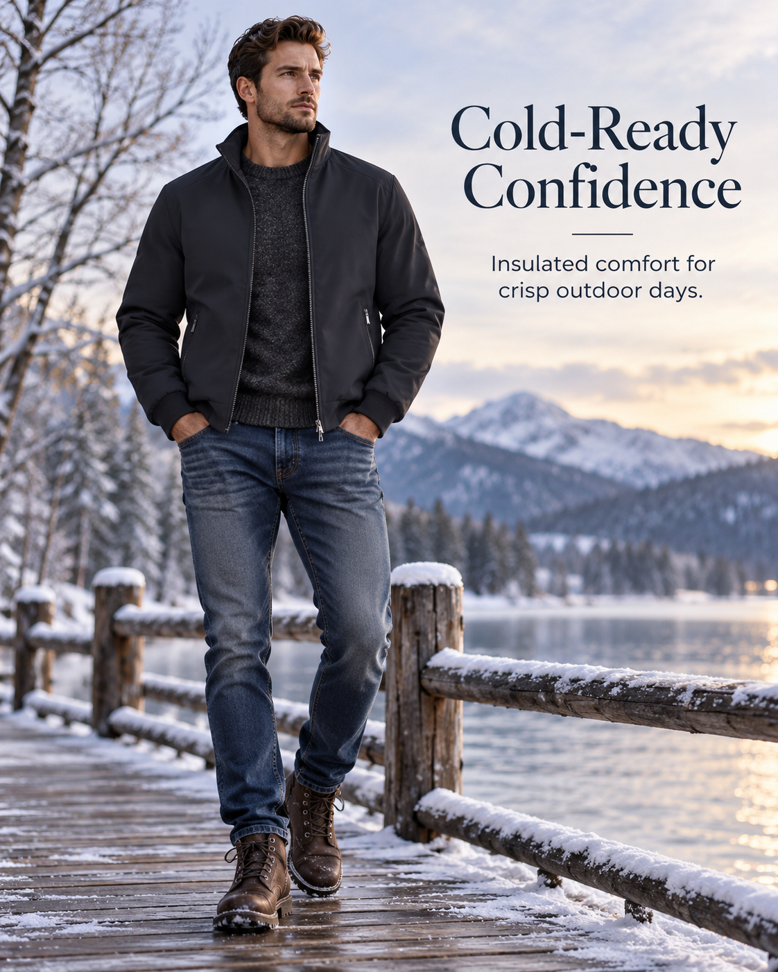 Men’s Winter Fleece Lined Stand Collar Jacket | Warm & Windproof❄️