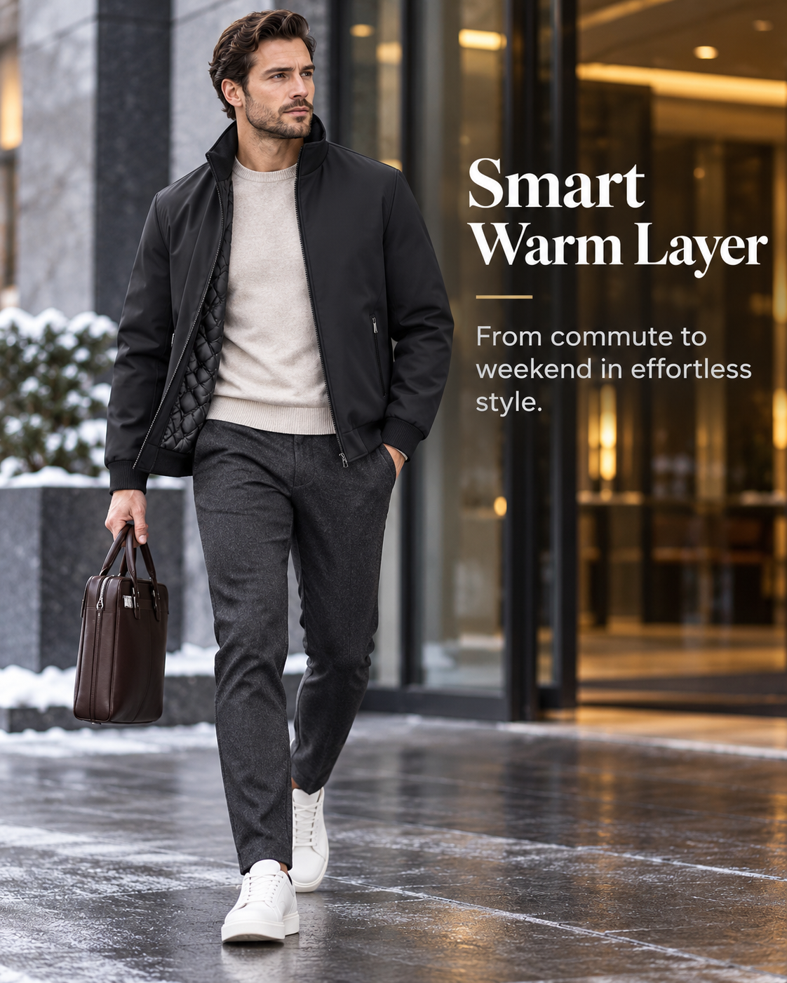 Men’s Winter Fleece Lined Stand Collar Jacket | Warm & Windproof❄️