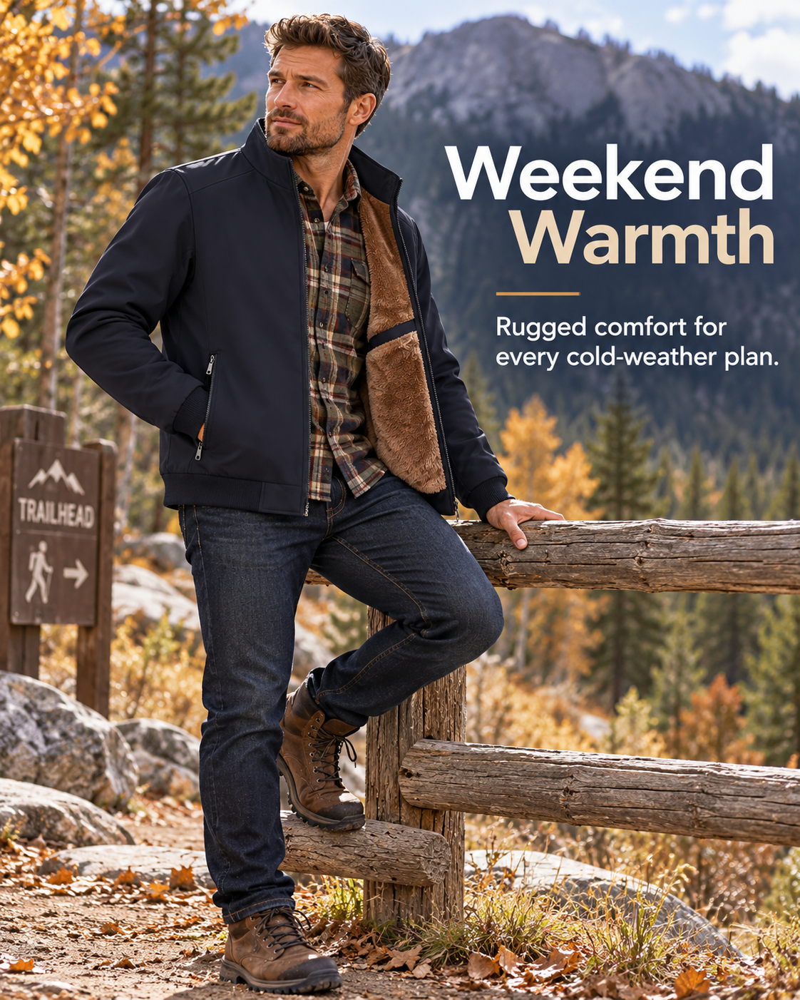 Men’s Winter Fleece Lined Stand Collar Jacket | Warm & Windproof❄️
