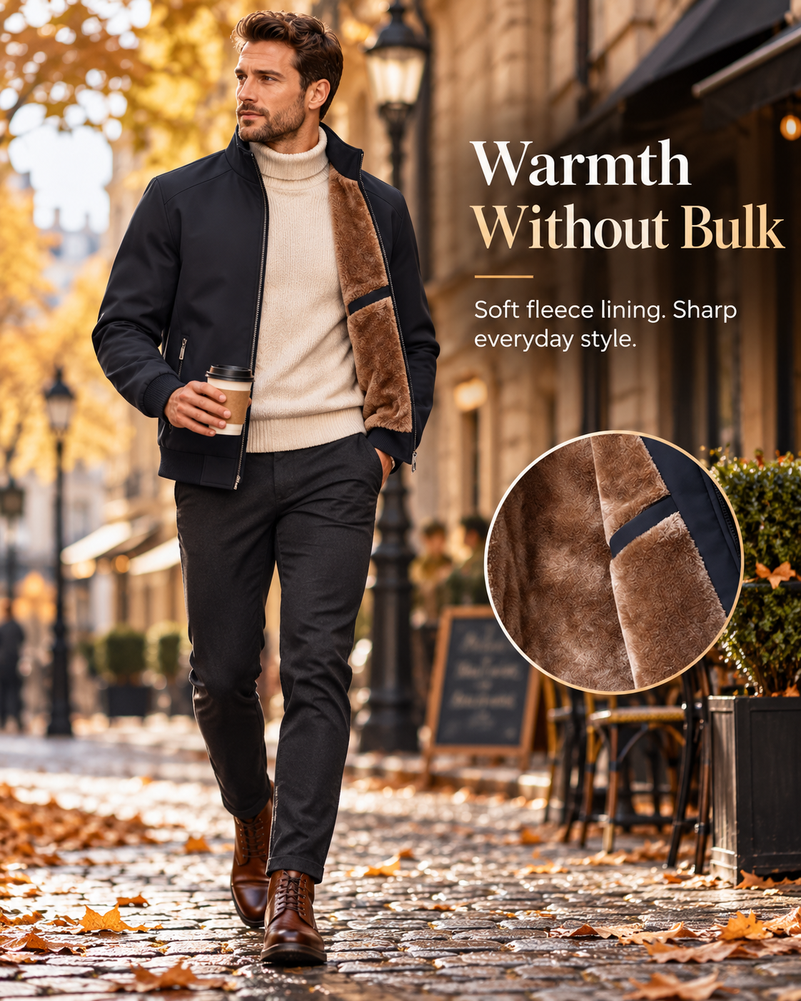 Men’s Winter Fleece Lined Stand Collar Jacket | Warm & Windproof❄️
