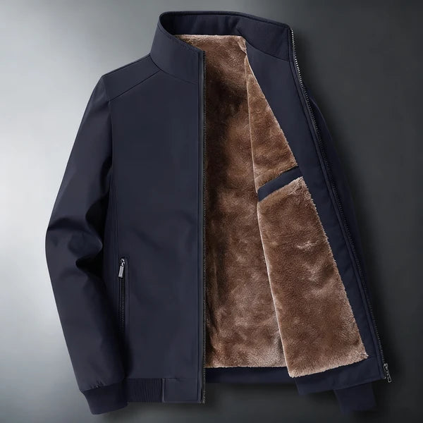 Men’s Winter Fleece Lined Stand Collar Jacket | Warm & Windproof❄️