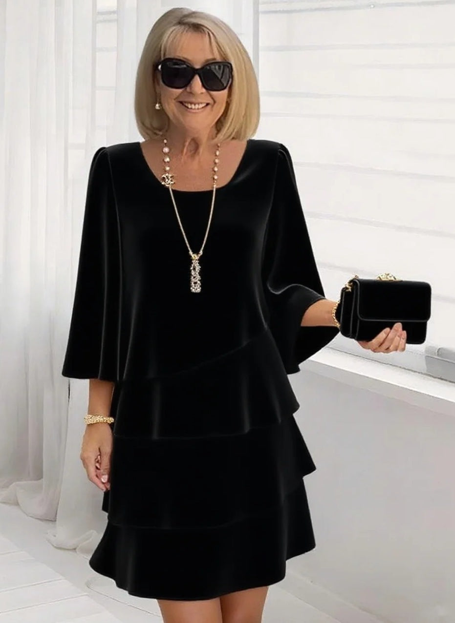 ✨ Women’s Flowy Layered Ruffle A-Line Dress