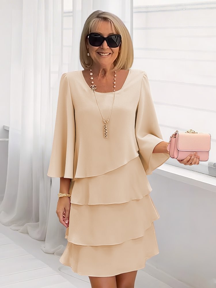 ✨ Women’s Flowy Layered Ruffle A-Line Dress