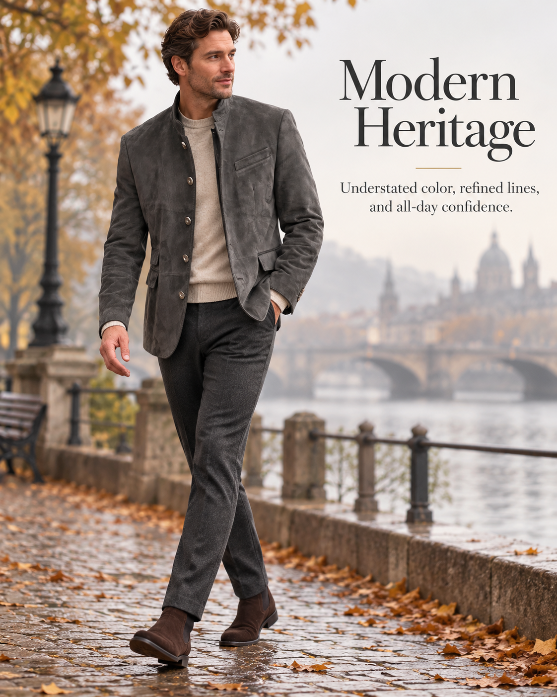 Men's Classic Suede-Style Button Jacket🤵