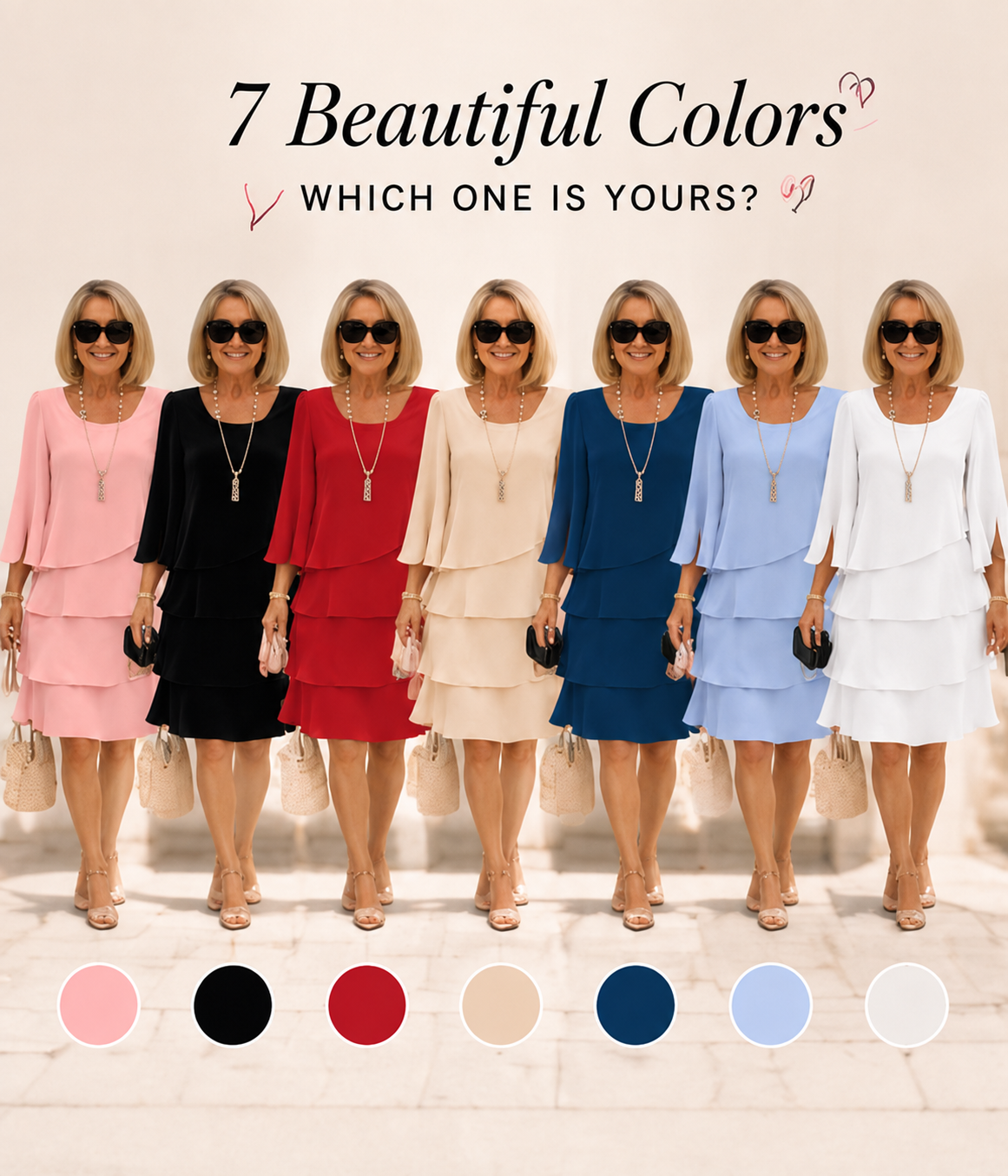 ✨ Women’s Flowy Layered Ruffle A-Line Dress