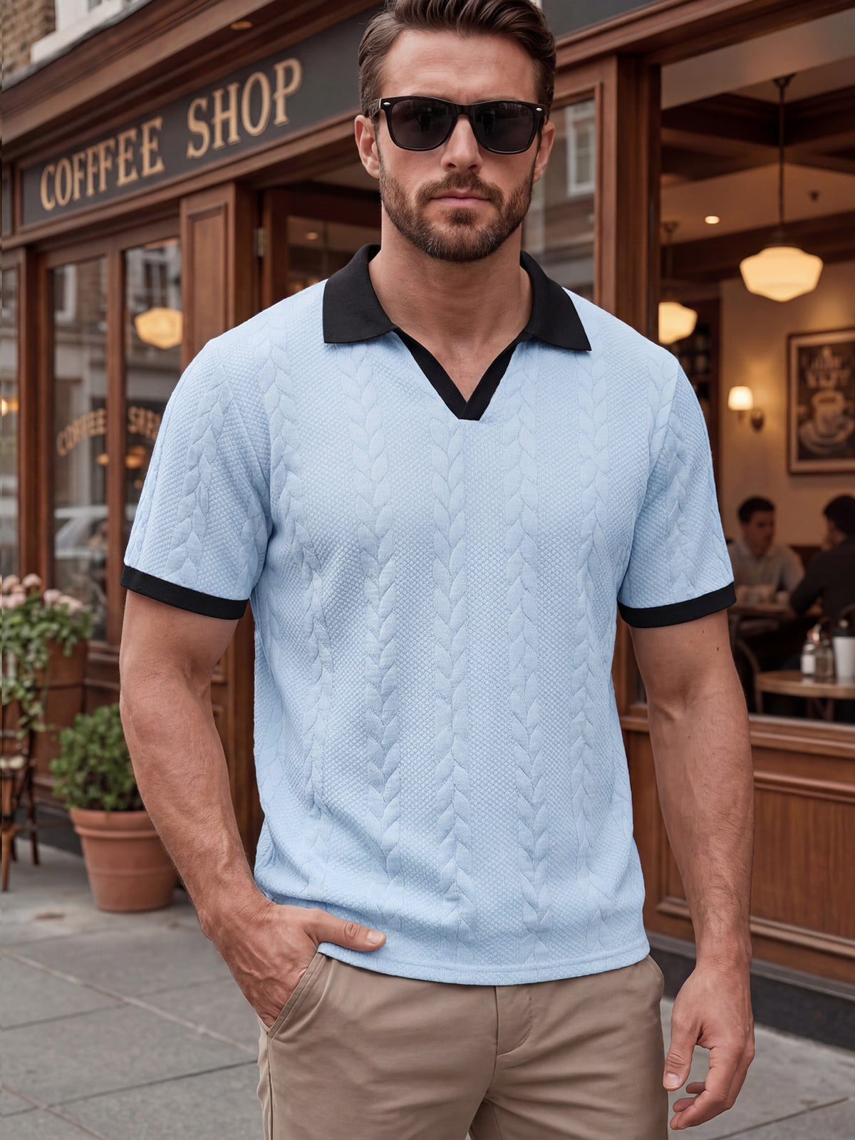 🔥 Men’s Premium Contrast-Trim Polo