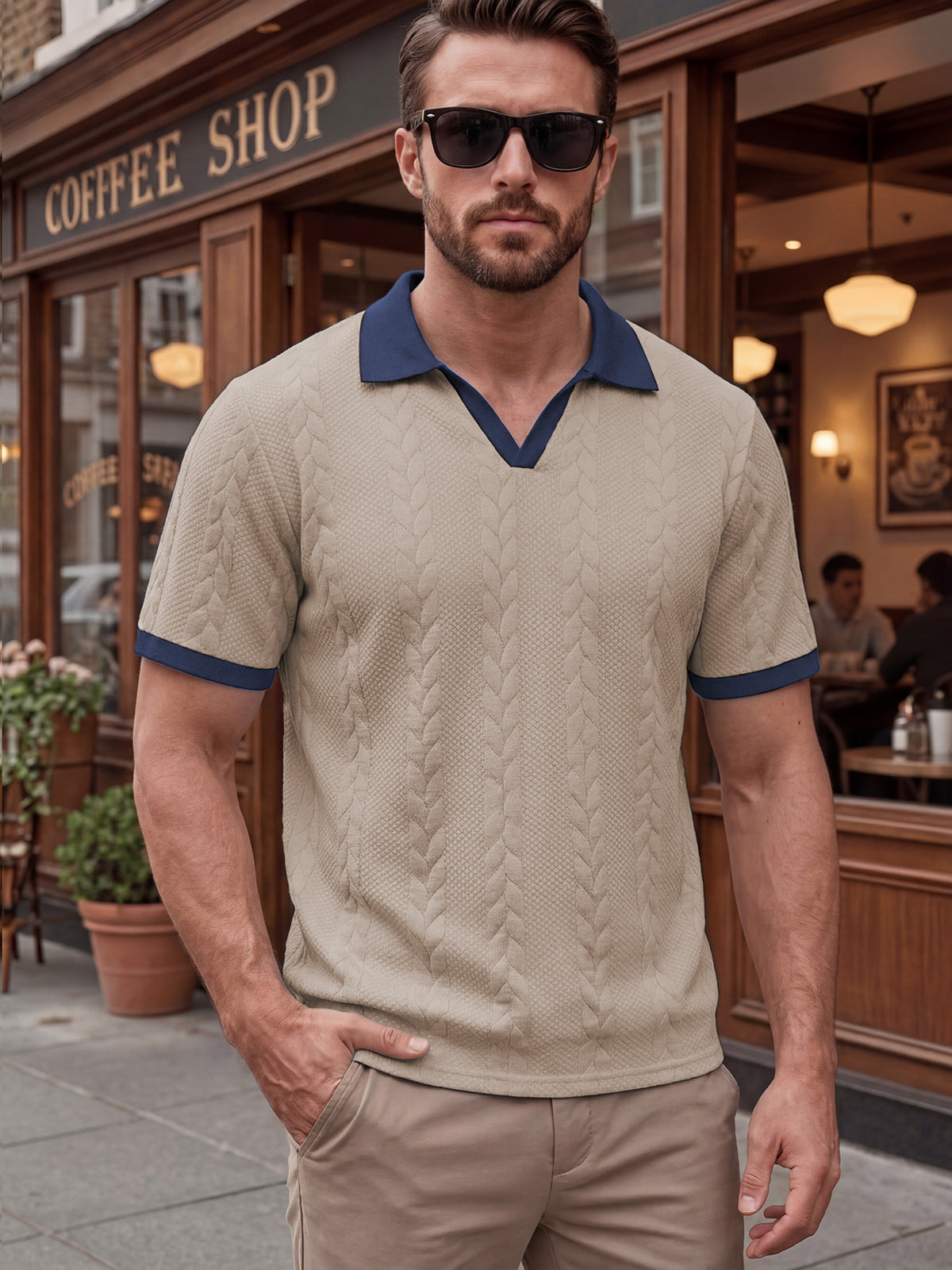 🔥 Men’s Premium Contrast-Trim Polo