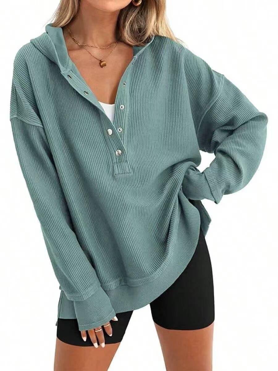 🔥 Save 54% Today Only—Cozy Oversized V-Neck Hoodie