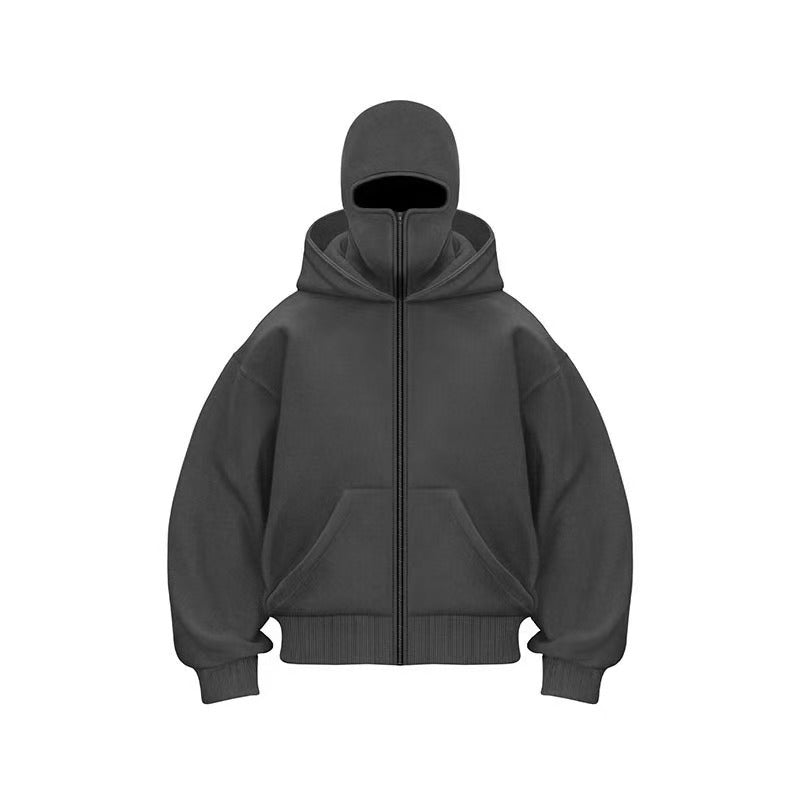 Women's 2-in-1 Double-Hood Zip-Up Hoodie – Oversized Streetwear Jacket