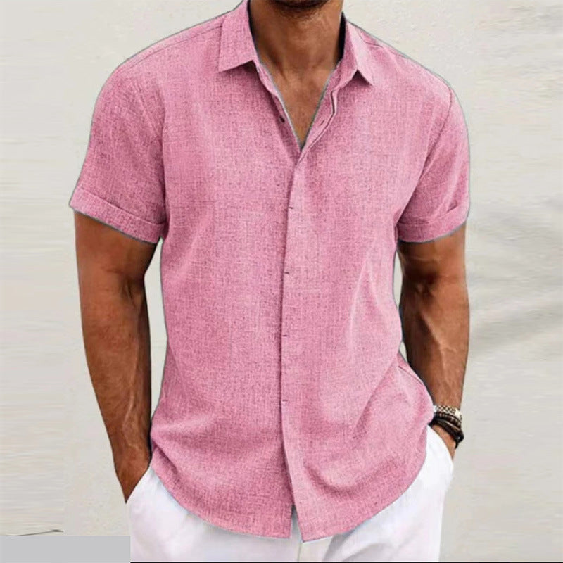 🔥 Men’s Premium Textured Linen Short-Sleeve Shirt