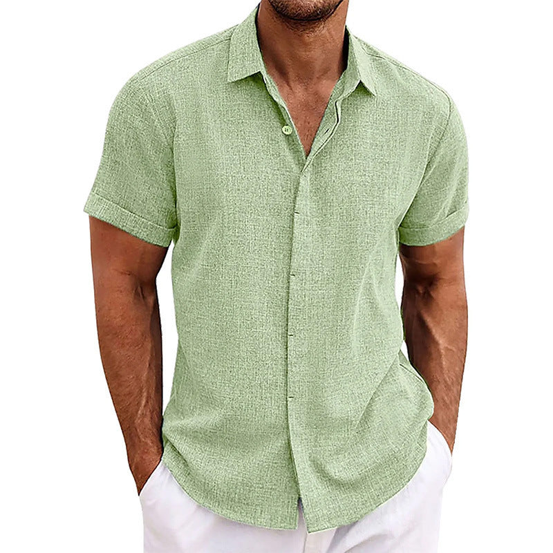 🔥 Men’s Premium Textured Linen Short-Sleeve Shirt